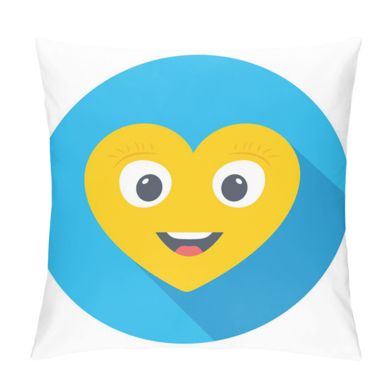 Personality   Heart Shaped Smiley Vector Icon Pillow Covers