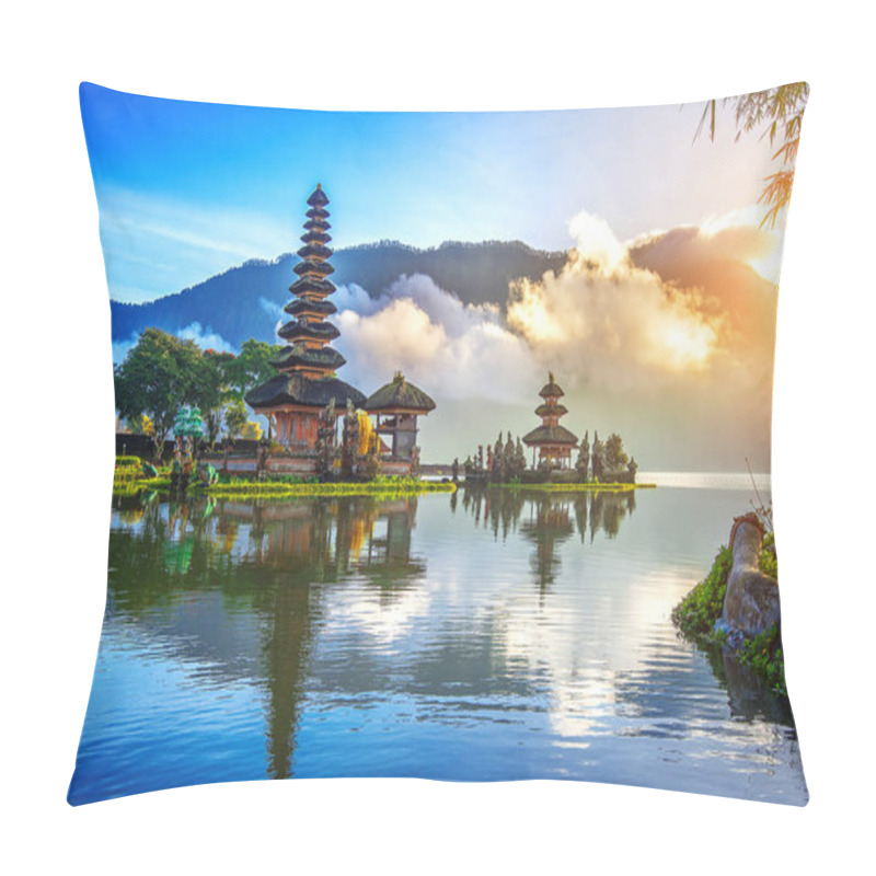 Personality  Pura Ulun Danu Bratan Temple In Bali, Indonesia. Pillow Covers