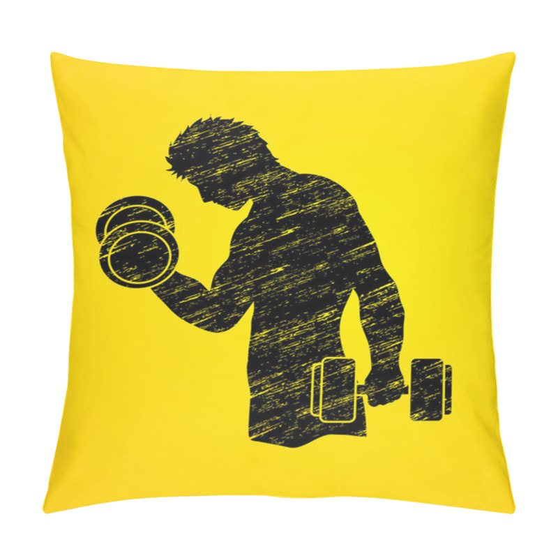 Personality  Man Exercise With Dumbbell Pillow Covers