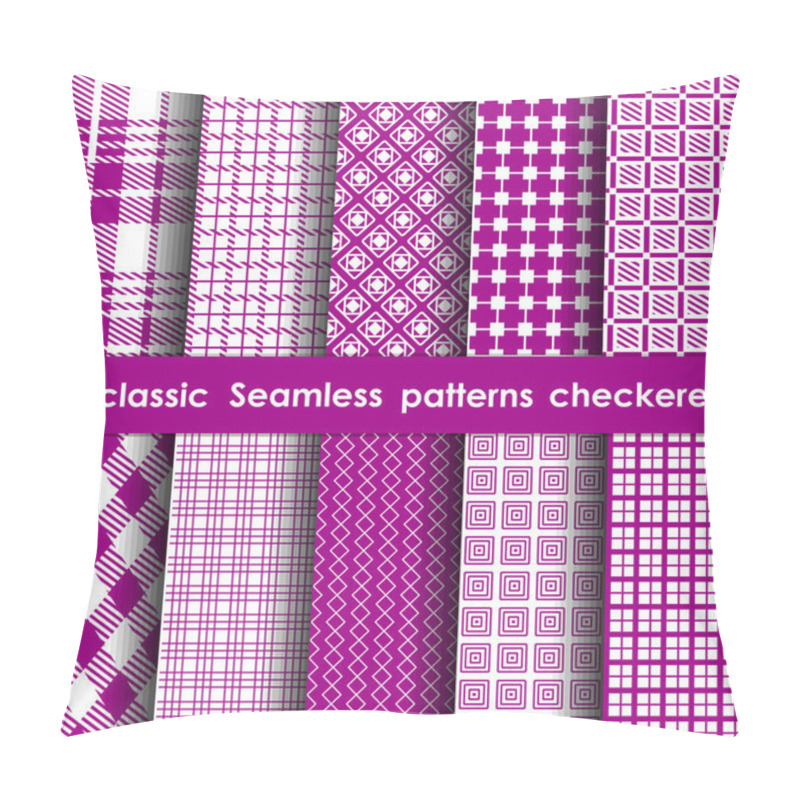 Personality  Set Of 10 Classic Seamless Checkered Patterns Pillow Covers