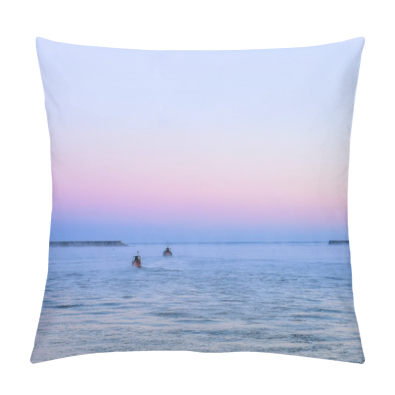 Personality  Two Ships Heading Towards The Horizon In The Open Sea Pillow Covers