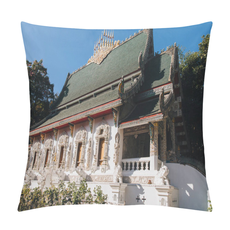 Personality  Beautiful Traditional Ancient Architecture At Chiang Mai, Thailand  Pillow Covers