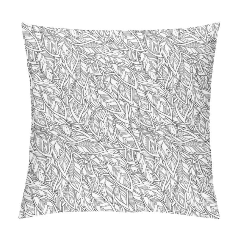 Personality  Hand-drawn Feathers And Tribal Ornament. Pillow Covers