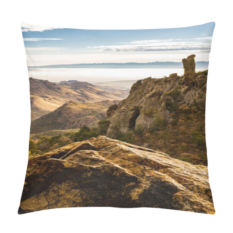 Personality  Fog Hanging Low Outside Boot Canyon In Big Bend National Park Pillow Covers