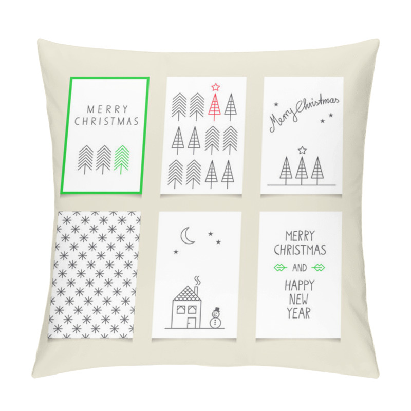 Personality  Set Of Decorative Christmas Cards Pillow Covers