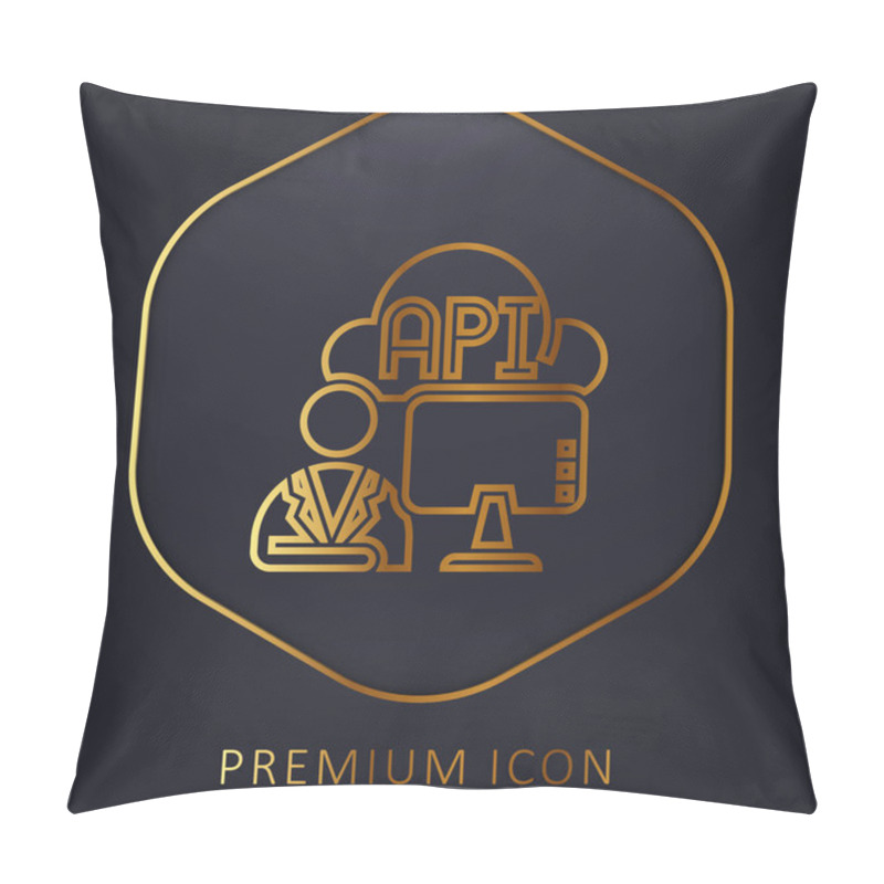 Personality  Api Golden Line Premium Logo Or Icon Pillow Covers