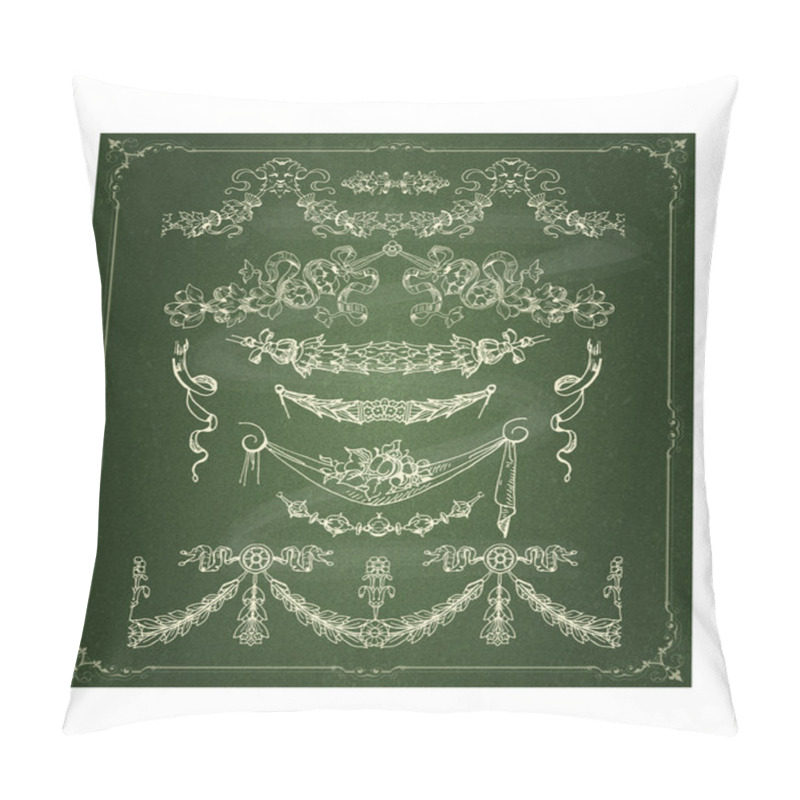 Personality  Set Of Calligraphic Design Elements: Floral Ornaments Collection Pillow Covers