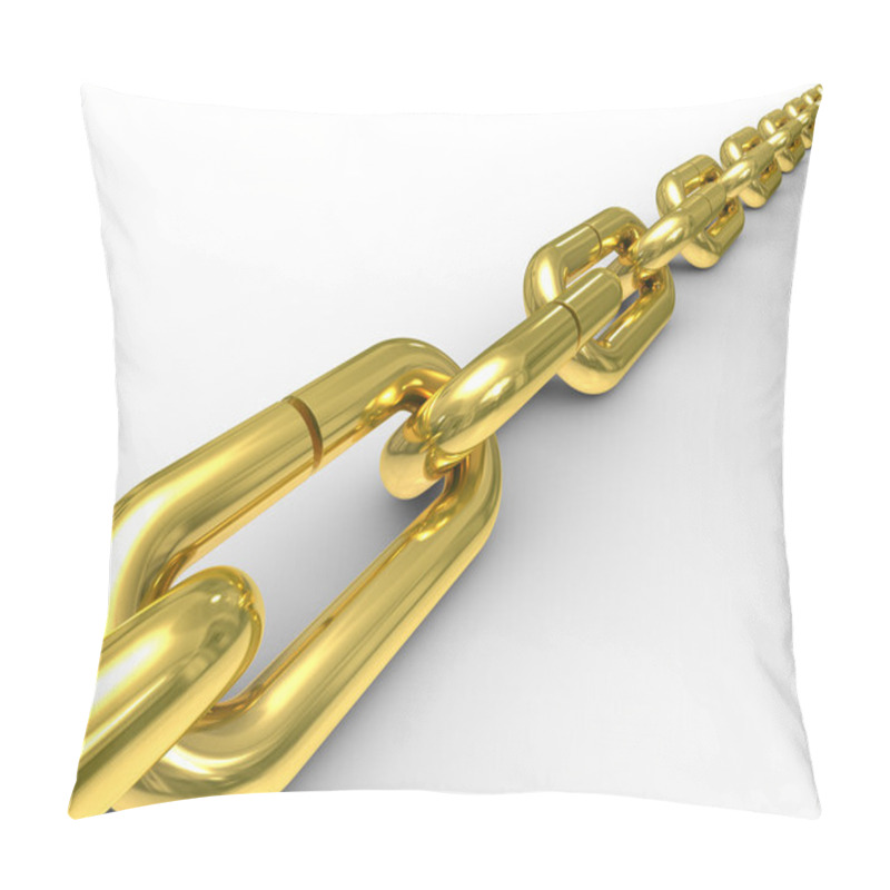 Personality  Gold Chain On White Background Pillow Covers