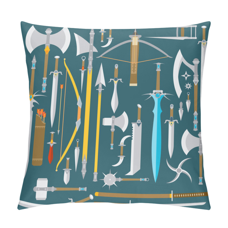 Personality  Medieval Cold Weapon Set Pillow Covers