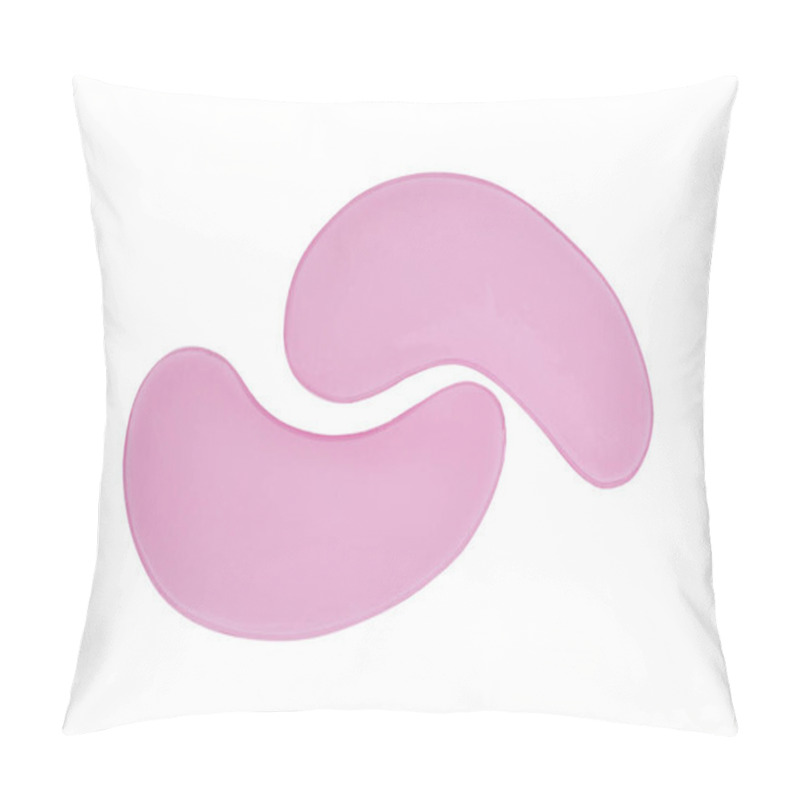 Personality  Pink Under Eye Patches On White Background, Top View. Cosmetic Product Pillow Covers