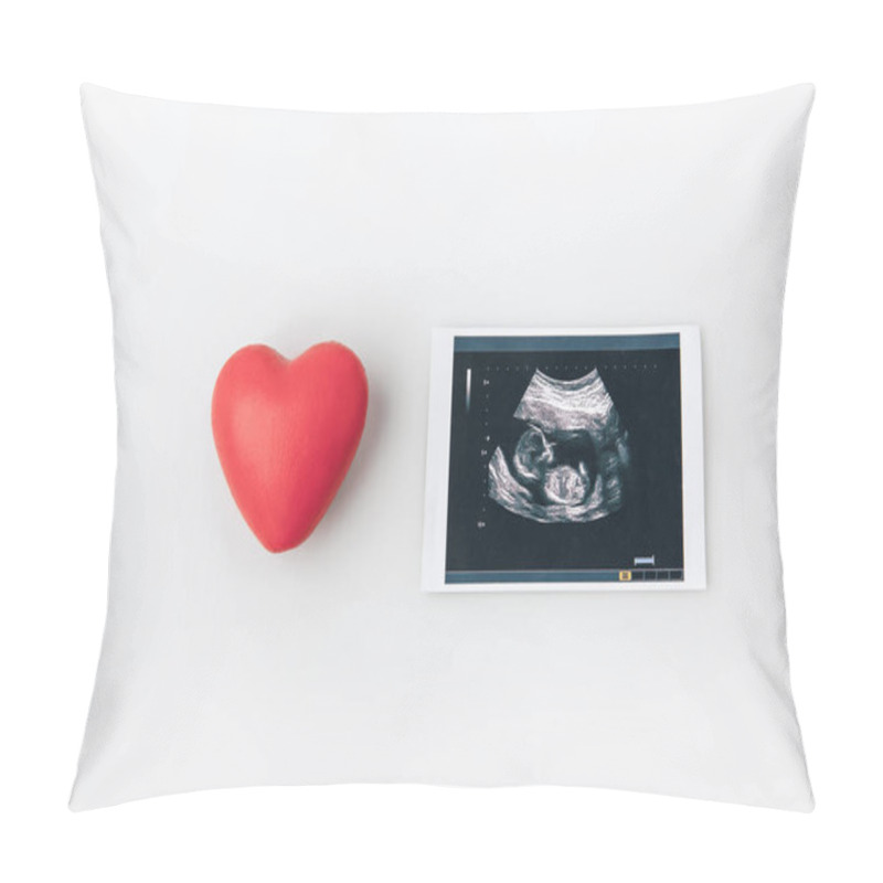 Personality  Red Heart And And Internal Organ Screening Isolated On White Background    Pillow Covers