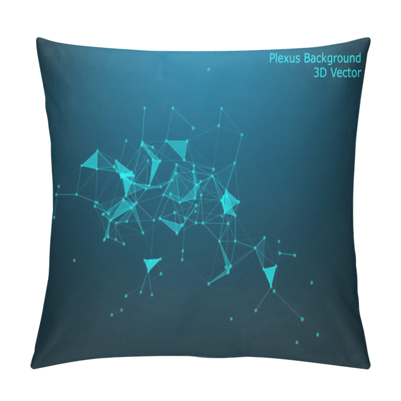 Personality  Abstract Vector Particles And Lines. Plexus Effect. Futuristic Illustration. Polygonal Cyber Structure. Data Connection Concept. Pillow Covers