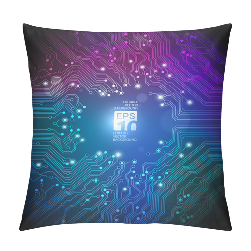 Personality  Circuit Board Vector Background Pillow Covers