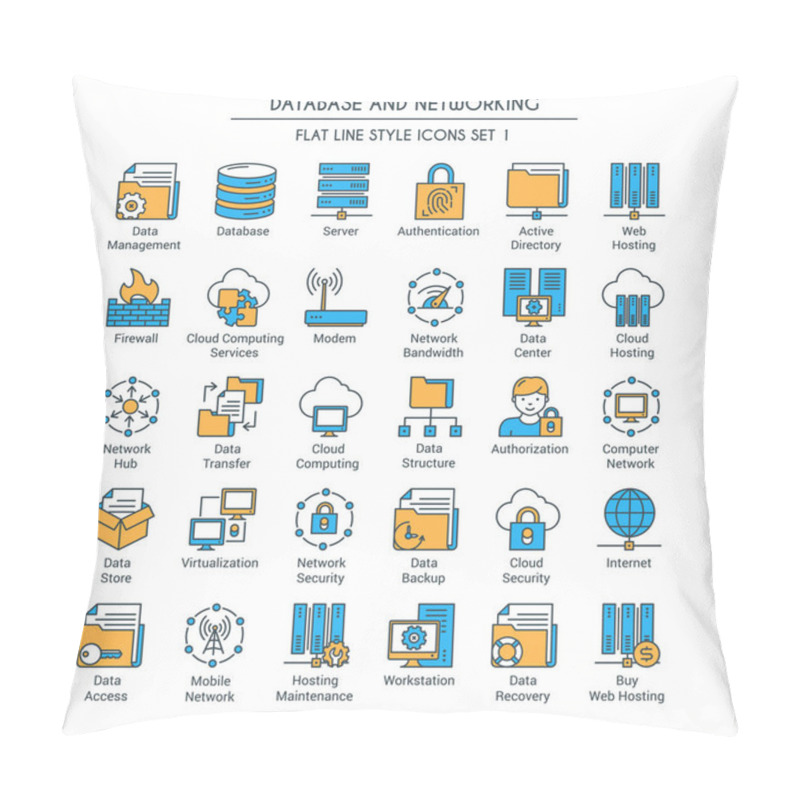 Personality  Database And Networking Icons 1 Pillow Covers