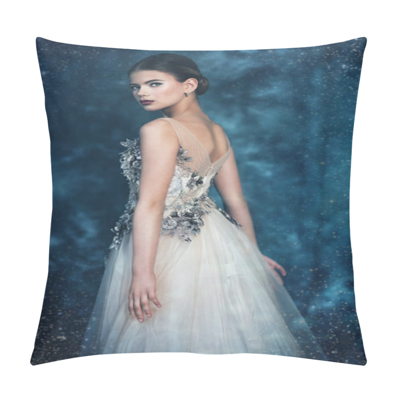 Personality  Lady In Beige Dress Pillow Covers