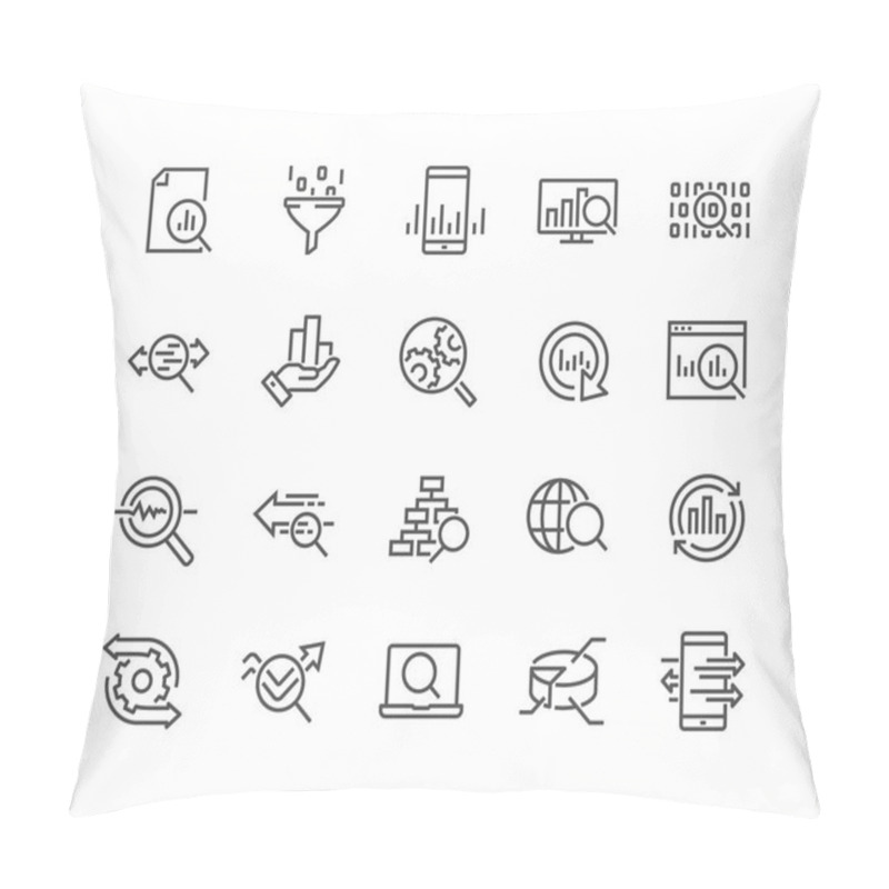 Personality  Line Data Analysis Icons Pillow Covers