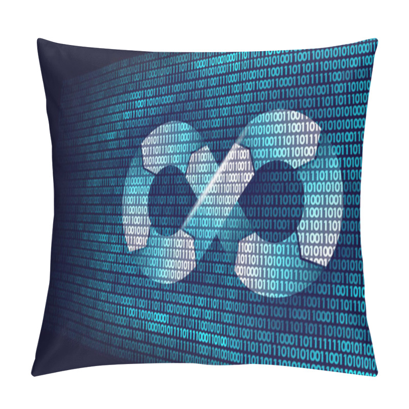 Personality  Devops Software Development Operations Infinity Symbol. Programmer Administration System Life Cycle Quality. Coding Building Testing Release Monitoring. Data Flow Vector Illustration Pillow Covers