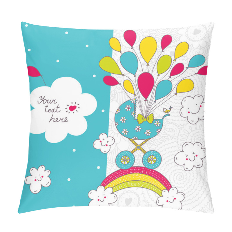 Personality  Baby Card. The Birth Of A Boy Pillow Covers