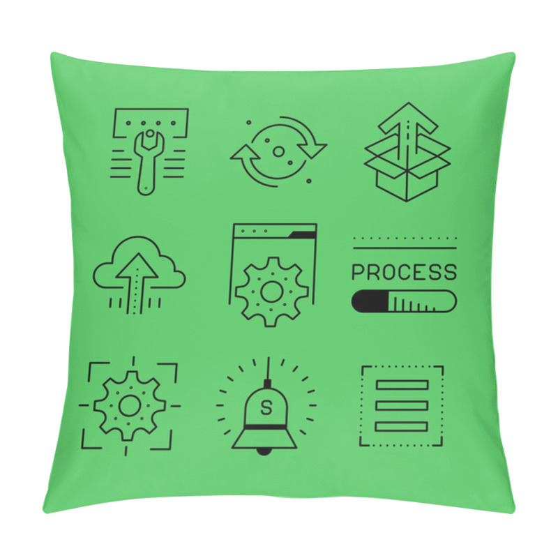 Personality  Set Of Line Vectors Icons In The Flat Style. Pillow Covers