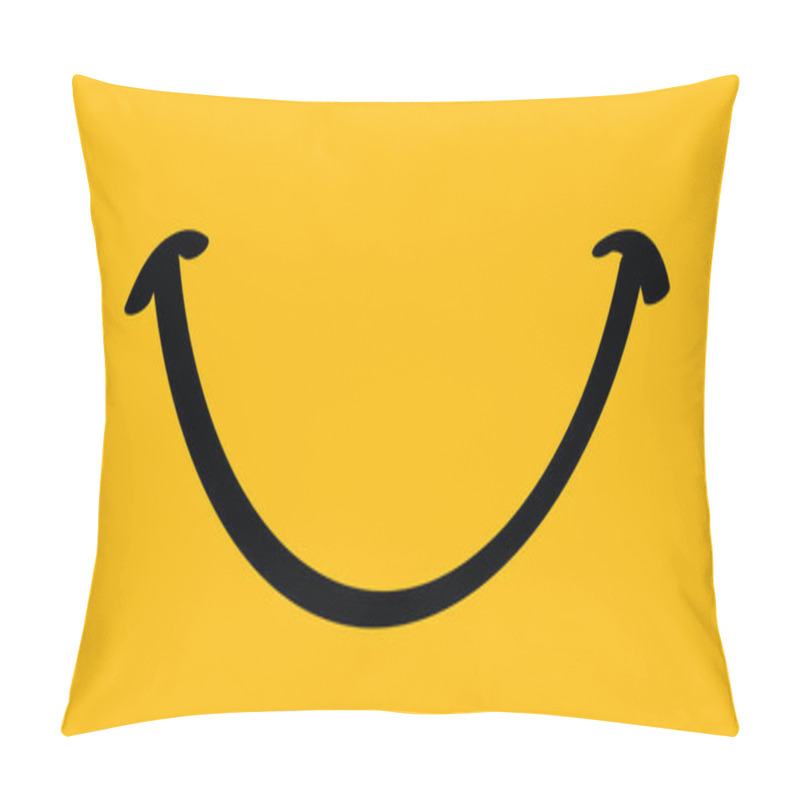 Personality  Happy World Smile Day, Big Smiling. Fun Comic Thoughts Emotion. Vector Cartoon Laugh Banner Sign. Pillow Covers