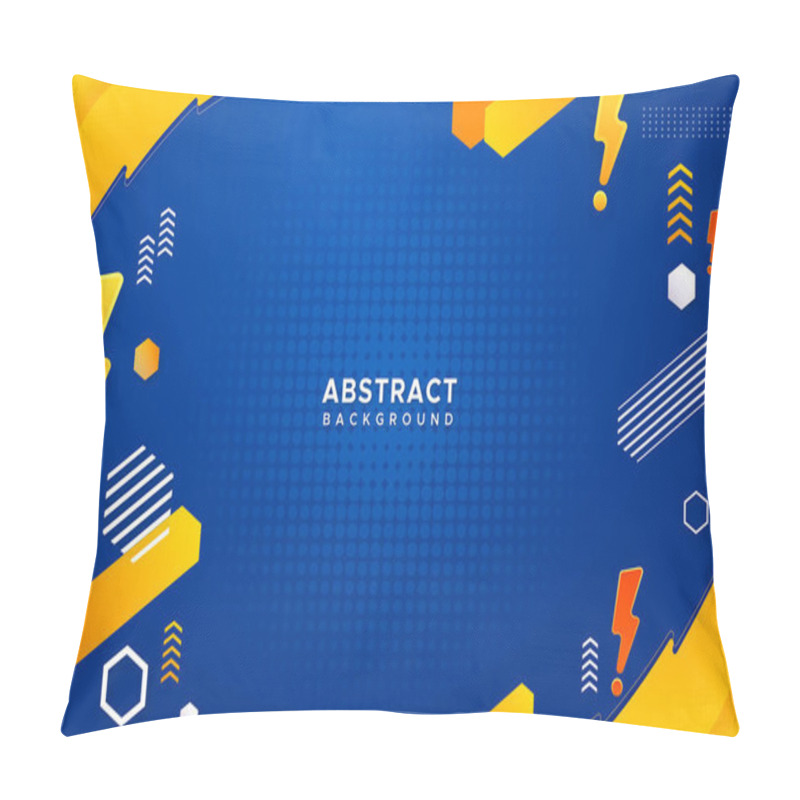 Personality  Abstract Blue And Yellow Modern Elegant Design Background Pillow Covers