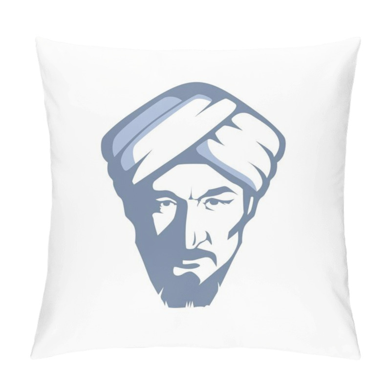 Personality  March 1, 2020: Portrait Of Reconstructions Of The Great Central Asian Scientist Al-Farabi. Vector Pillow Covers