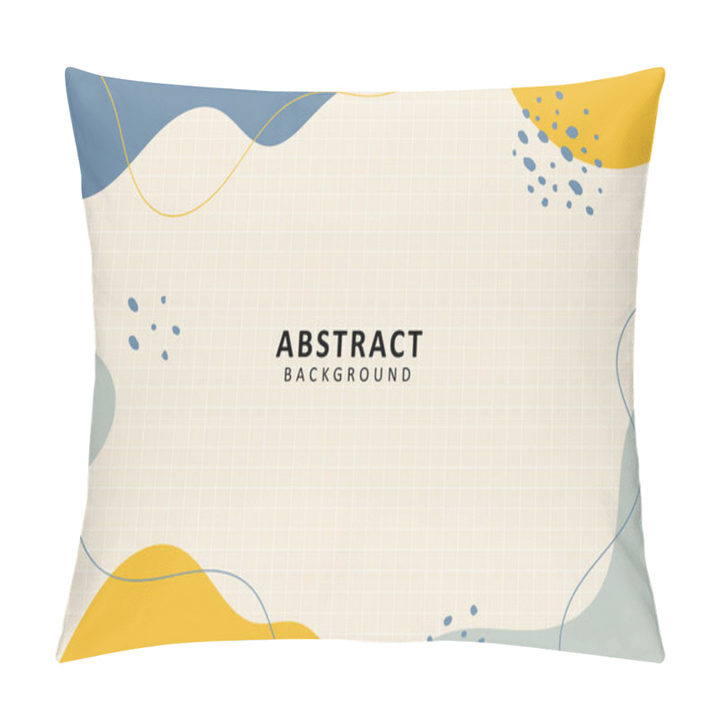 Personality  Abstract Background With Grid Line. Hand Drawing Various Shapes And Doodle Objects. Trendy Modern Contemporary Vector Illustration. Every Background Is Isolated. Pastel Color Pillow Covers