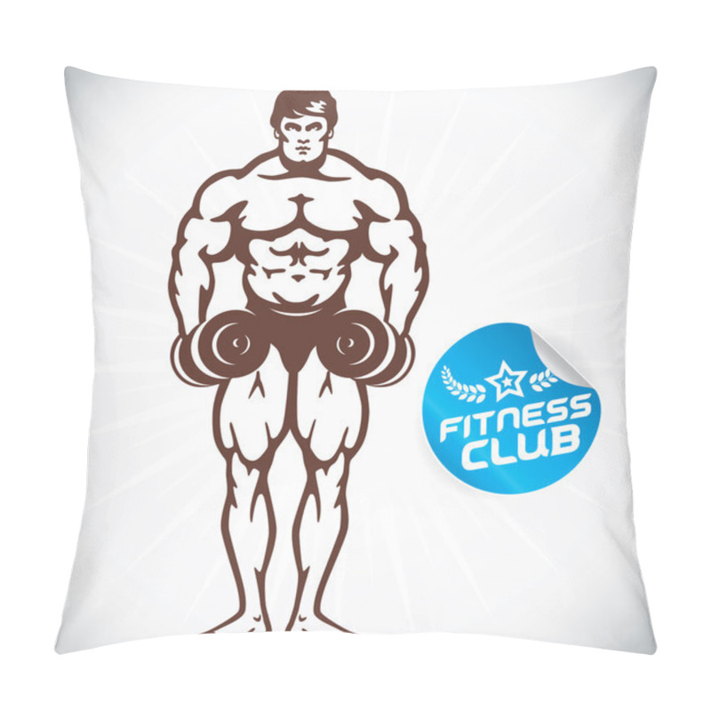 Personality  Attractive Bodybuilder Illustration Pillow Covers