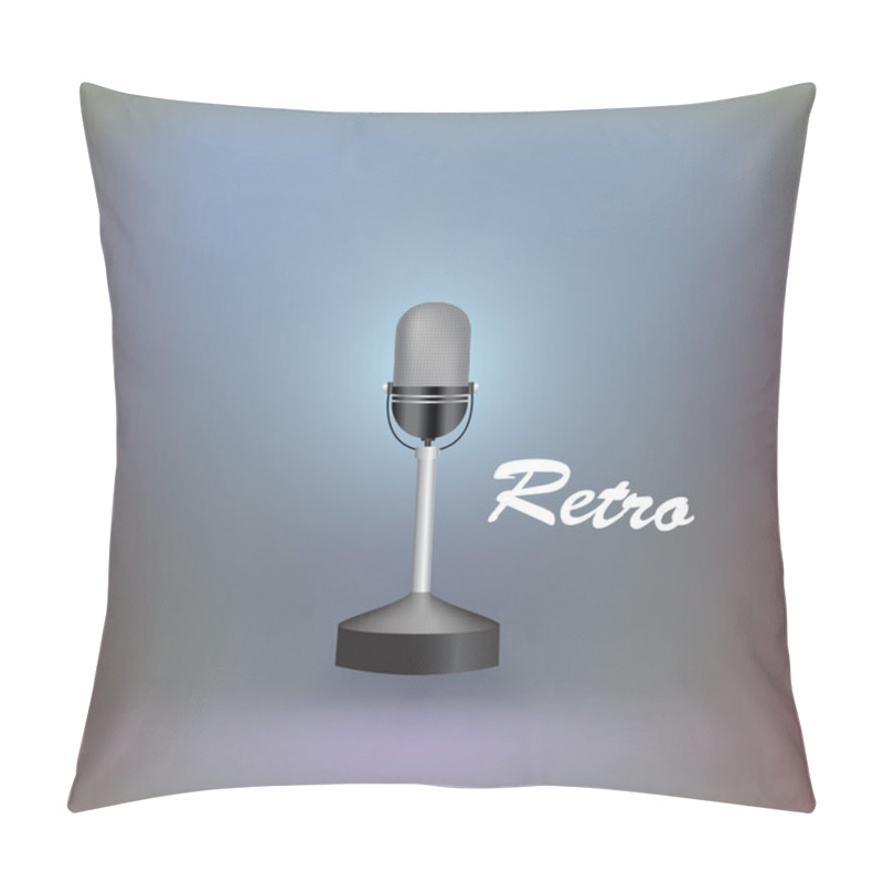 Personality  Retro Microphone. Vector Illustration. Pillow Covers