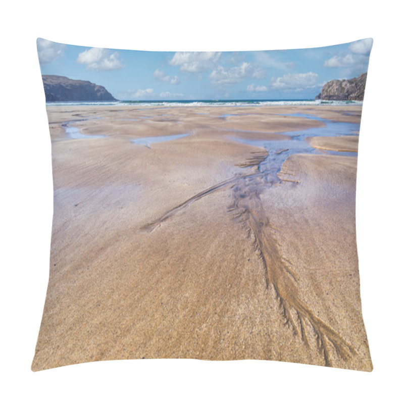 Personality  Abstract Sand Pattern On The Beach Of Cliff Beach, Isle Of Lewis, Outer Hebrides, Scotland Pillow Covers