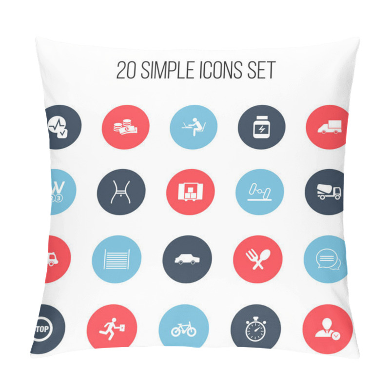 Personality  Set Of 20 Editable Complex Icons. Includes Symbols Such As Messaging, Belly, Lorry And More. Can Be Used For Web, Mobile, UI And Infographic Design. Pillow Covers