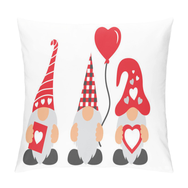 Personality  Valentines Day Gnomes With Hat, Balloon, & Hearts Pillow Covers