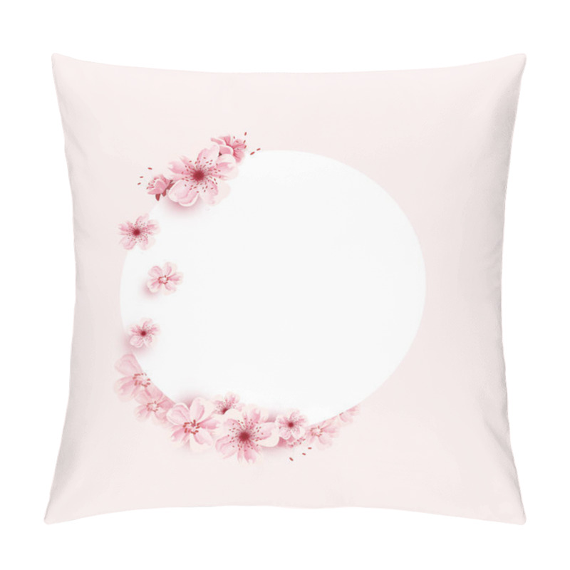 Personality  Cherry Blossoms Flowers Illustration Isolated On Pink Background, Lovely Greeting Card,vector, Elements,banners,invitation,brochure,poster Pillow Covers