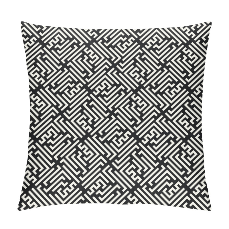 Personality  Abstract Geometric Line Graphic Maze Pattern Background Pillow Covers