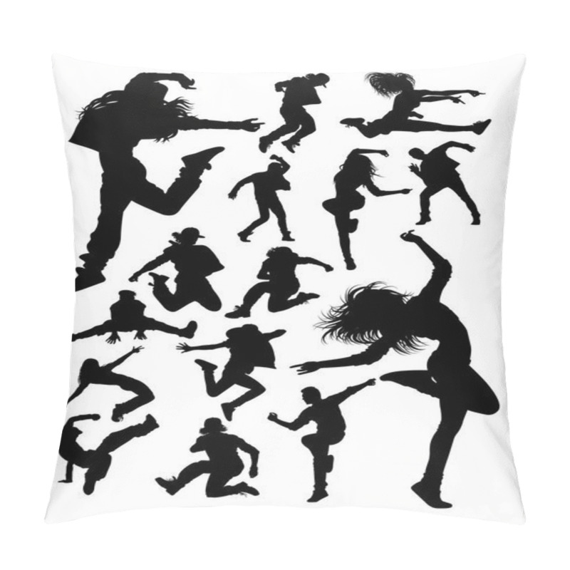 Personality  Attractive Modern Dancer Silhouettes. Good Use For Symbol, Logo, Web Icon, Mascot, Sign, Or Any Design You Want. Pillow Covers