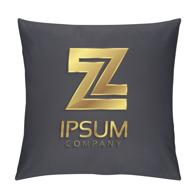 Personality  Beautiful Vector Graphic Gold Alphabet Letter Z Symbol Pillow Covers