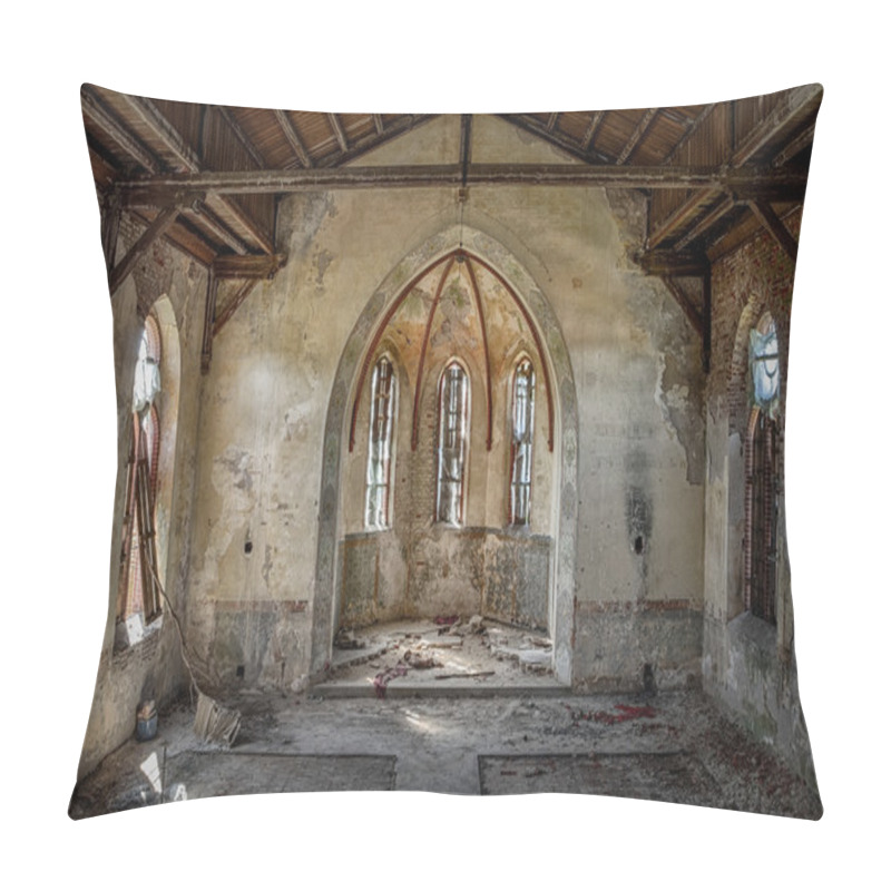 Personality  The Hollow Interior Of An Old Christian Church Pillow Covers