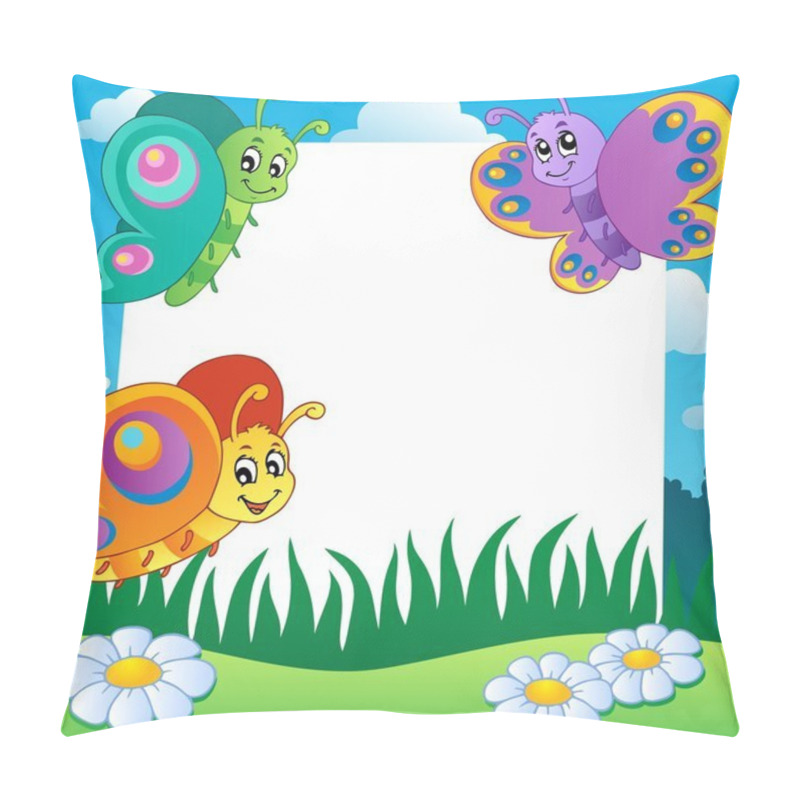 Personality  Frame With Butterflies Theme 1 Pillow Covers