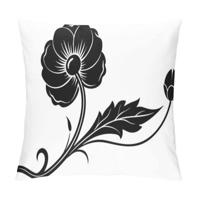 Personality  Charming Poppy Flower Silhouette Design Pillow Covers