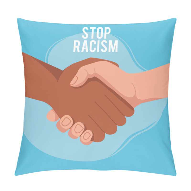 Personality  Stop Racism, With Two Joined Hands, Black Lives Matter Concept Pillow Covers