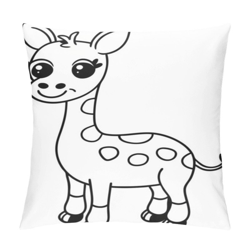 Personality  Cute Cartoon Giraffe Vector Illustration Printable Design Pillow Covers