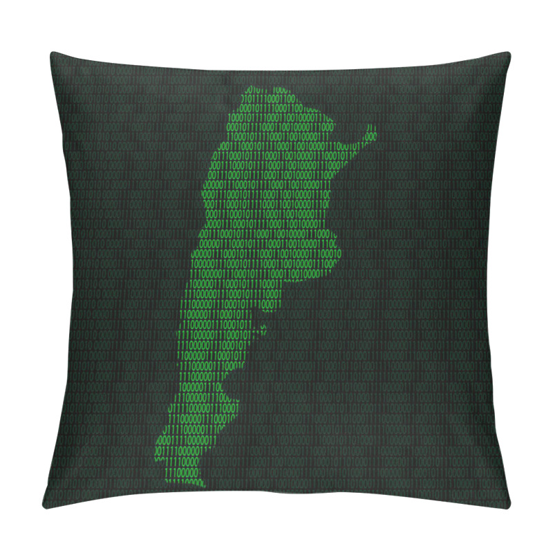 Personality  Silhouette Of Argentina From Binary Digits Pillow Covers