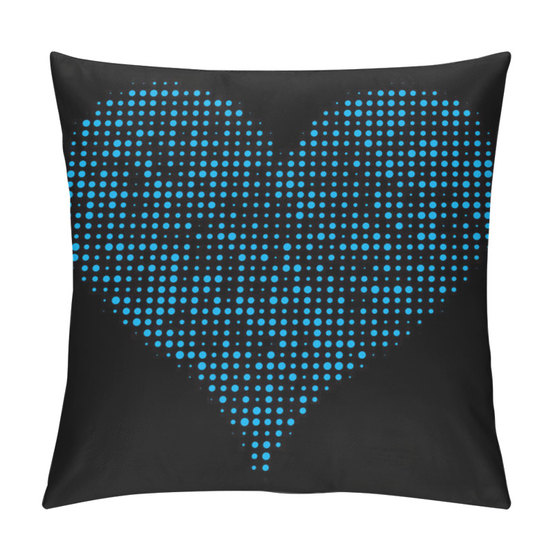 Personality  Dotted Heart On Black Pillow Covers