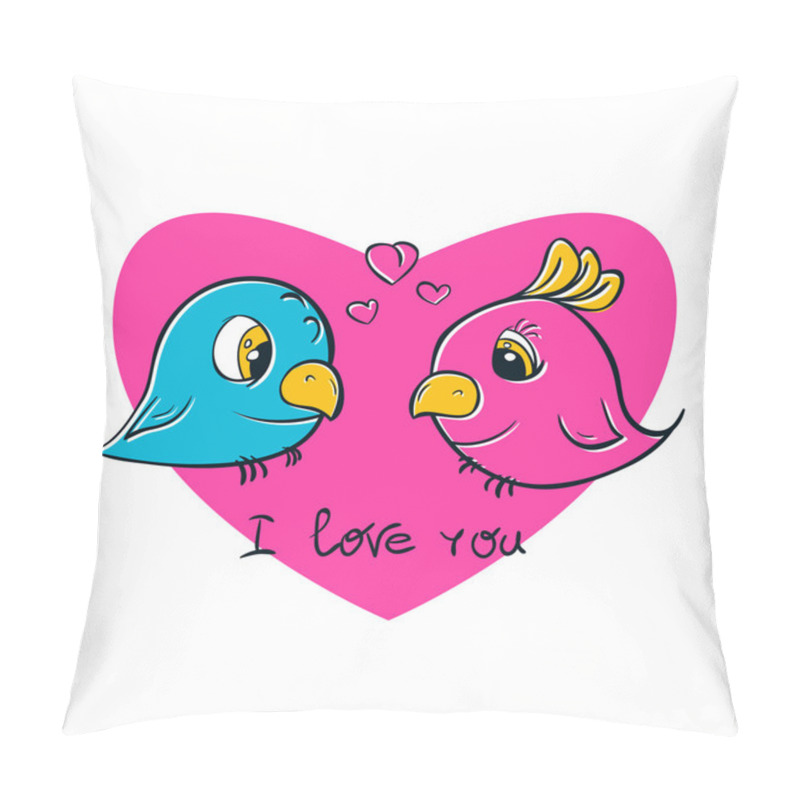 Personality  Pretty Birds For T-shirt Print. Birds Love. Pillow Covers