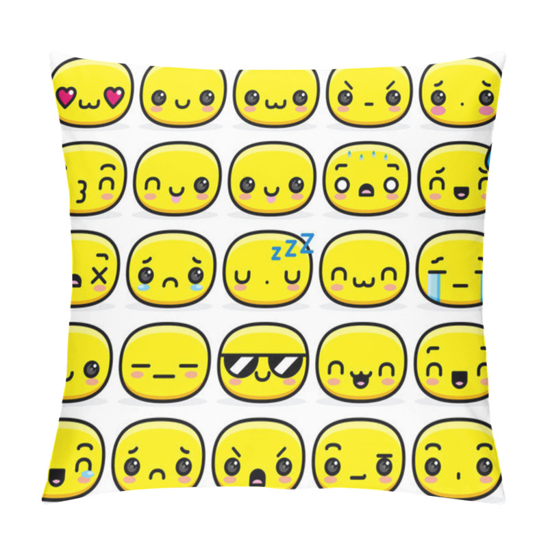 Personality  Set Of Different Cartoon Cute Faces Pillow Covers