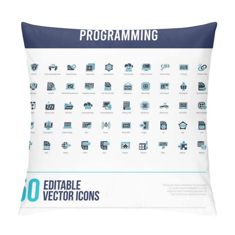 Personality  50 Programming Concept Filled Icons Pillow Covers