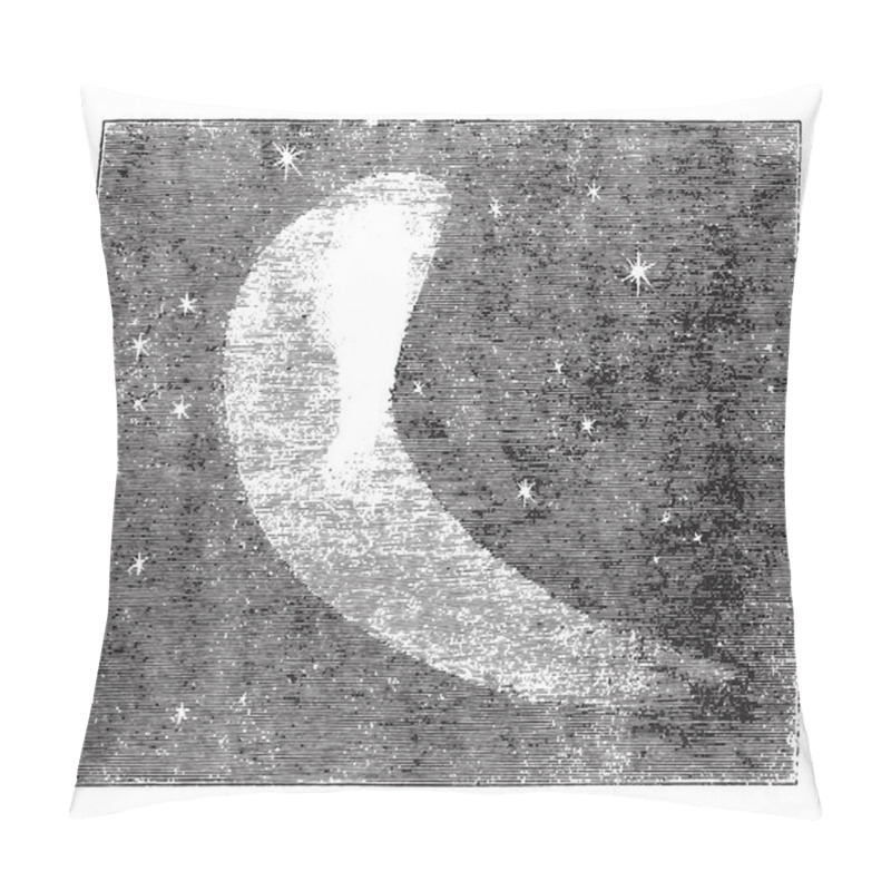 Personality  Telescopic View Of Encke's Comet, As It Appeared On Nov. 7, 1823, Vintage Engraved Illustration Pillow Covers