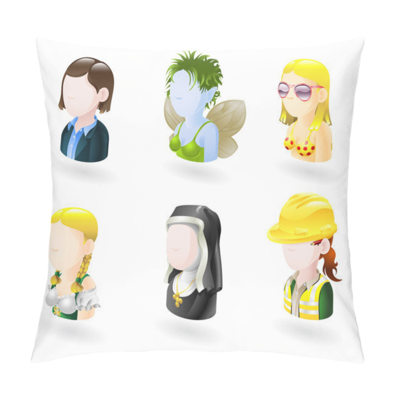 Personality  Avatar Internet Icon Set Pillow Covers