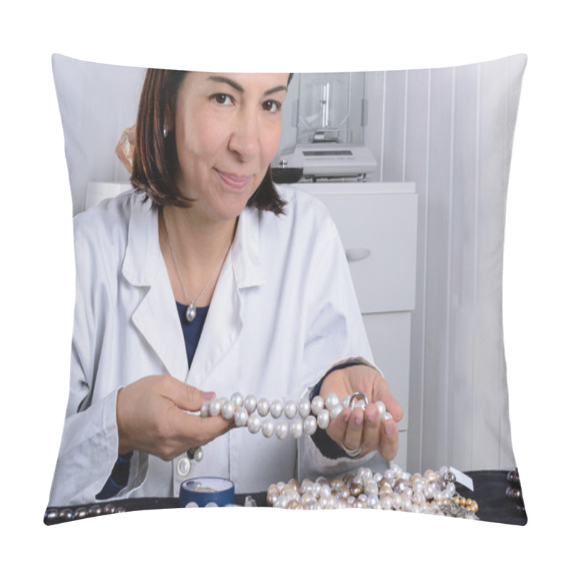 Personality  The Gemologist Woman Expertise. Pillow Covers