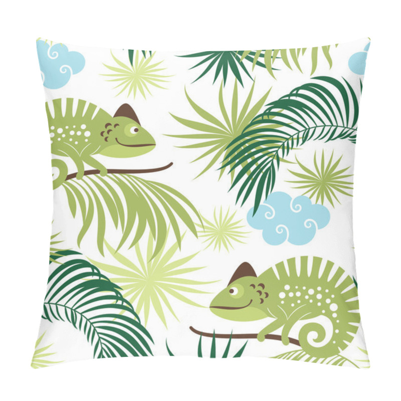 Personality  Tropical Pattern With Chameleons Pillow Covers